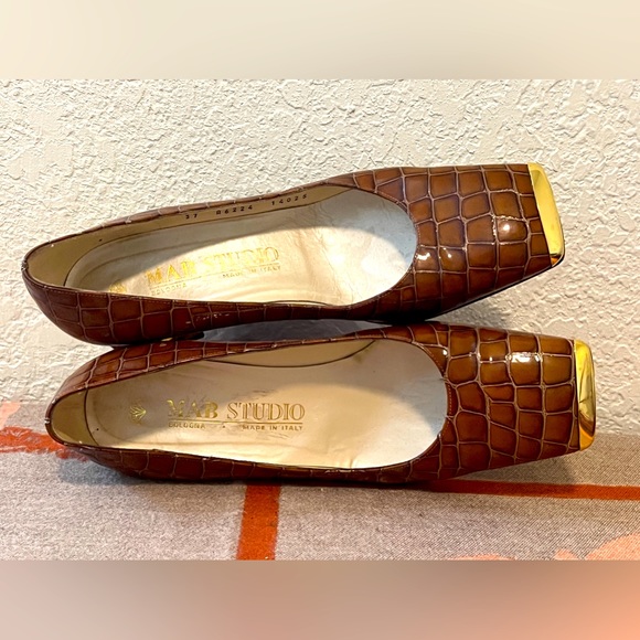 MAB STUDIO Shoes Made In Italy. US Sz 7 eU Sz 37. Genuine Croc Skin Leather. - Picture 3 of 11